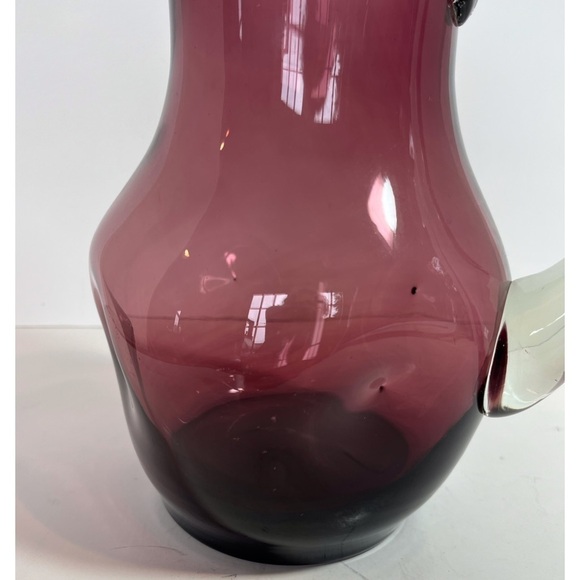 Vintage Amethyst Blown Bischoff Art Glass Pitcher - Picture 6 of 9
